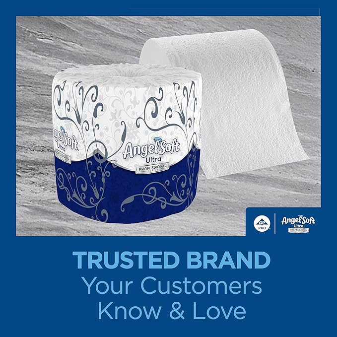 Georgia-Pacific Angel Soft Ultra Professional Series 2-Ply Embossed Toilet Paper by GP PRO (Georgia-Pacific), 16560, Paper, 60 Count (Pack of 1), White 24000 sheets per case