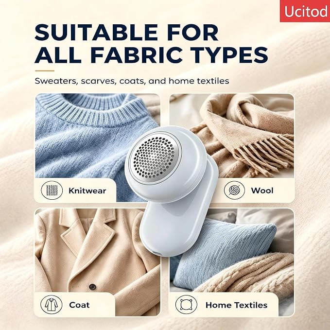 Fabric Shaver,Lint Shaver for Clothes & Furniture | Type-C Charging Port, Six-blade lint remover,Easy clean,Portable Sweater Shaver for Clothing,Furniture & Travel-Blue