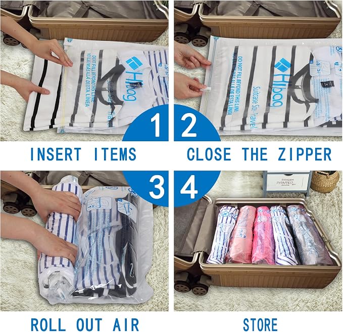 Vacuum Storage Bags, Space Saver Vacuum Seal Storage Bags 20-Pack Sealer Bags for Clothes, Clothing, Bedding, Comforter, Blanket (20C) | Various Size, Airtight Triple Seal, Save 80% Space, Hand Pump, Work with Vacuum, Double Zip, Reusable, Easy to Use