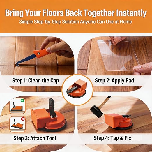 Floor Gap Fixer Tool Kit 110 lbs Suction Cup Plank Repair Tool Set | 110 lbs Floor Gap Fixer Tool Kit Suction Cup Floor Repair Set
