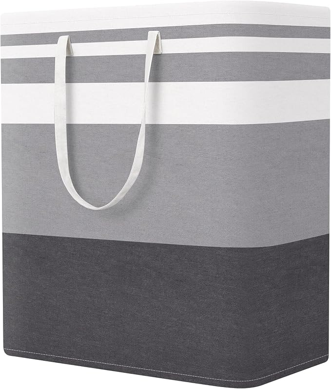 StorageRight Laundry Basket Hamper, 100L Collapsible Clothes Storage, Grey | Freestanding Clothes Hampers, Foldable design, with Easy Carry Handles, For Laundry, Bedroom, Dorm, Clothing, Towels, Toys