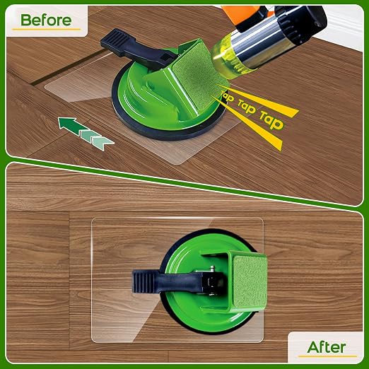 Heavy Floor Gap Fixer Tool with 5pcs Sticky Pad | 45°Striking Surface &Enhanced Suction Cup, Made of Iron. Plank Grabber Floor Fix Pro for Laminate, Vinyl Plank, Hardwood.