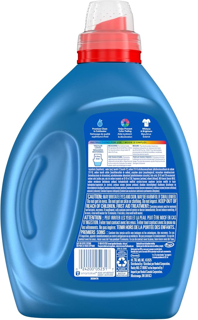 Persil Original Everyday Clean Liquid Laundry Detergent, 50 Fl Oz, 66 Loads, Ultra Concentrated, Deep Clean & Care for Colors & Whites, Laundry Soap for All Water Temperatures, HE Safe (Pack of 2)