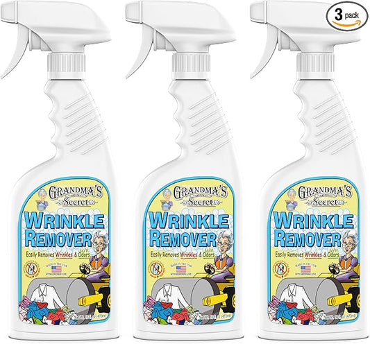 Grandma's Secret Wrinkle Remover Spray - Easily Removes Wrinkles & Odors - Wrinkle Release, Fabric Refresher Spray, Chlorine, Bleach and Toxin-Free - 16 Ounce, 3 Pack