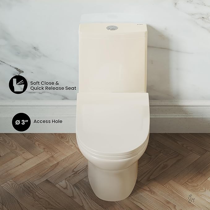 Ivy One Piece Toilet Dual Vortex Flush 1.1/1.6 gpf in Bisque