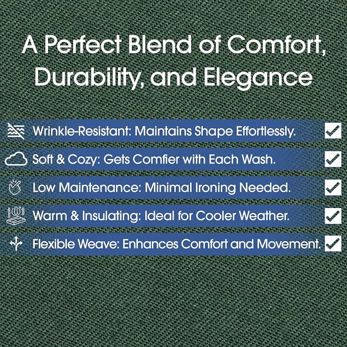 Pico Textiles 2 Yard Bolt Hunter Green Poly Cotton Twill Fabric | 60" Wide, 65% Polyester / 35% Cotton, Medium Weight, Perfect for Pants, Jackets, Skirts and Work Uniforms, Sold by the Yard