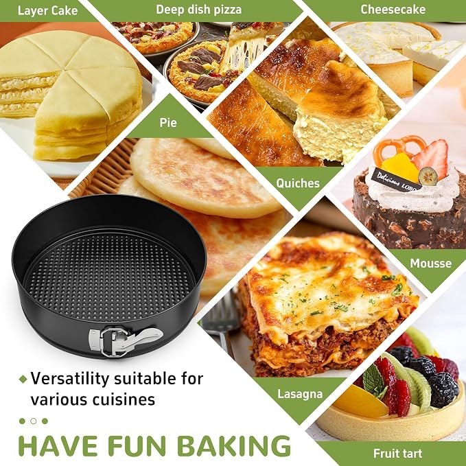 ZeroPone 7 Inch Springform Pan with Removable Bottom, Non-stick Round Spring Form Cake Mold Cheesecake Pan For Baking