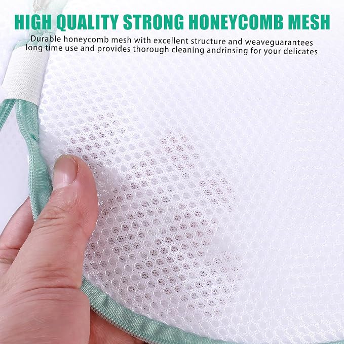 Shoe Washing Machine Bag, Mesh Laundry Bag for Sneakers, 8x15, 2Pcs | Large Shoe Washing Bag for Footwear, Trainers, Tennis, Slippers, Building Blocks, Sandwish Mesh, Travel, Prevent Tangling