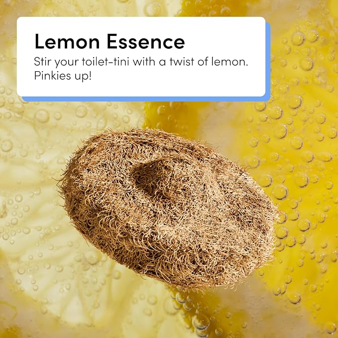 TUSHY Lemon Coconut Husk Scrubbing Pads, 16 Pack: Planet Friendly Cleanser-Infused Pads (No Toilet Bowl Cleaner Needed), Toilet Brush 2.0 Refills