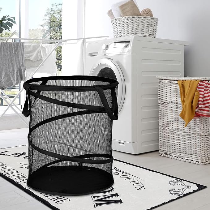 BATTOO Collapsible Laundry Baskets, Foldable Hamper for Laundry, Extra Large Pop Up Laundry Hamper 88L with Portable Bag Mesh Clothes Hamper for Bathroom, Campout, Dorm or Travel
