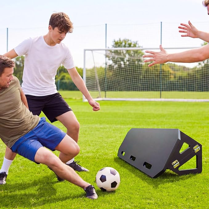 VEVOR Soccer Rebounder Board, Mult-Adjustable Angles Portable Soccer Rebound Wall, Foldable Kickback Board, Soccer Practice Equipment, Ideal for Kids & Adults Passing & Shooting Drills