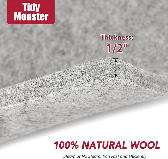 Wool Pressing Mat for Quilting, 100% Wool from New Zealand, Portable Felted Wool Ironing Mat Pad Blanket for Quilter, Sewing, Quilting Supplies and Notions 15''x12''