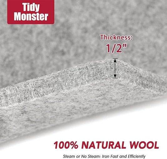 Wool Pressing Mat for Quilting, 100% Wool from New Zealand, Portable Felted Wool Ironing Mat Pad Blanket for Quilter, Sewing, Quilting Supplies and Notions 15''x12''