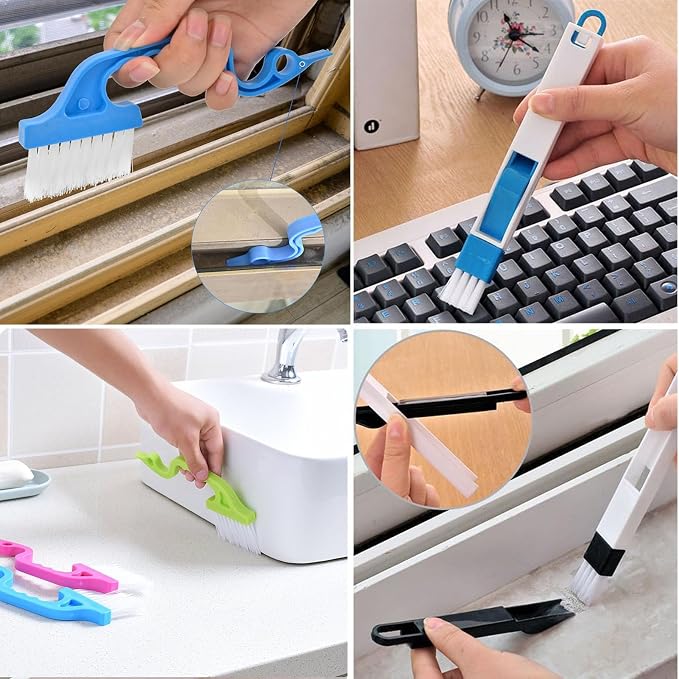 TuTuYa 11PCS Crevice Cleaning Brush, Small Gap Cleaning Brushes Set Ideal for Cleaning Kitchen, Bathroom,Window Grooves, Corners, Sinks, Washbasins, Faucets, Bathtubs, Stove and Tiles