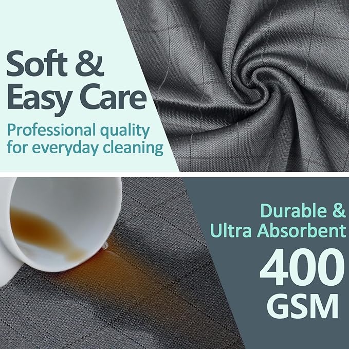 Airlab Glass Polishing Cloth Streak Free Miracle Cleaning Cloth Lint Free Microfiber Cleaning Rags for Glasses Kitchen Dish Mirrors Easy Clean, Pack of 3, 12" x 12", Grey-Green