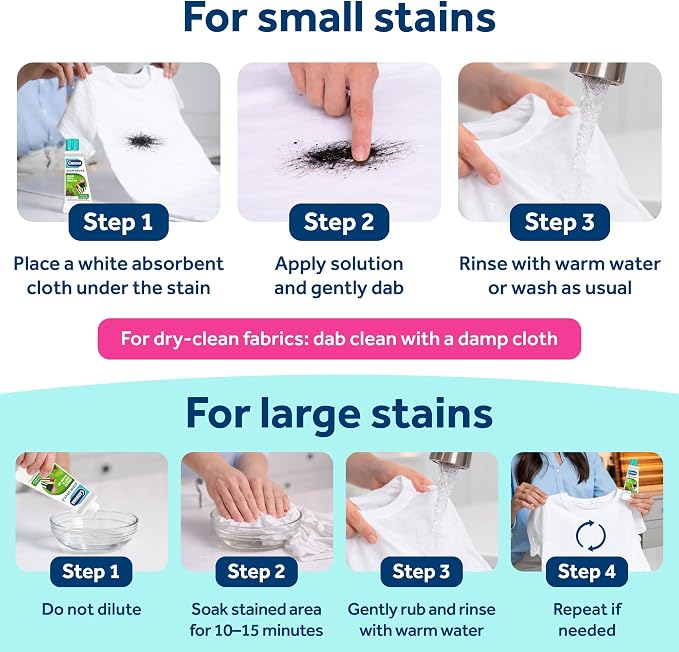 Carbona Stain Devils #6 (1.7 Fl Oz), Targeted Spot Cleaner for Grass, Dirt & Make-Up Stains, Safe on Skin & Washable Fabrics