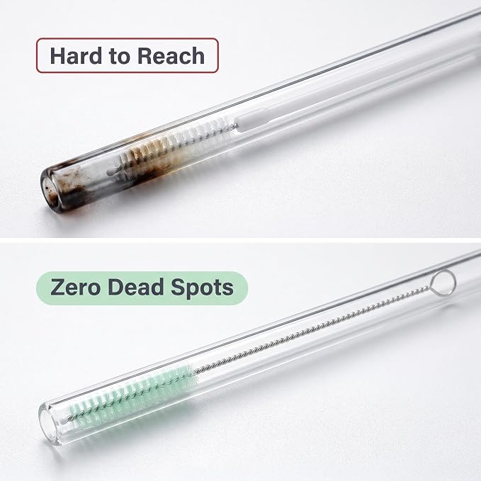 Straw Cleaner Brush, Reusable Metal Handles Straw Cleaner Brush Extra Long for Stanley Mug 40, 30, 20 oz, 10mm Wide for Sippy Cup, Water Bottle and Tubes