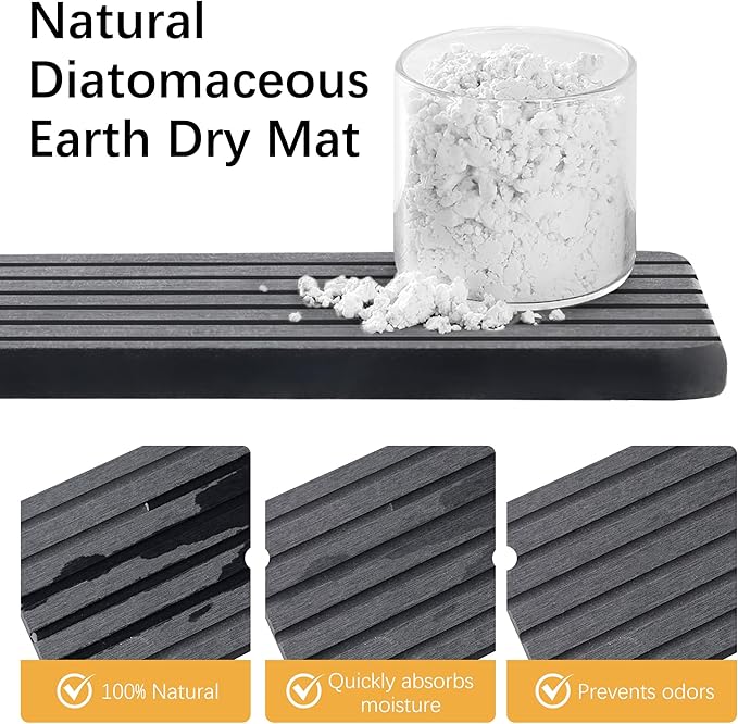 Sponge Holder for Kitchen Sink,Sink Caddy Organizers with Stone Drying Tray, Kitchen Sink Organizer for Sponges, Soap, 9.7" x 4.2"x 2.6" Home Decor Storage and Organization,1PCS Black