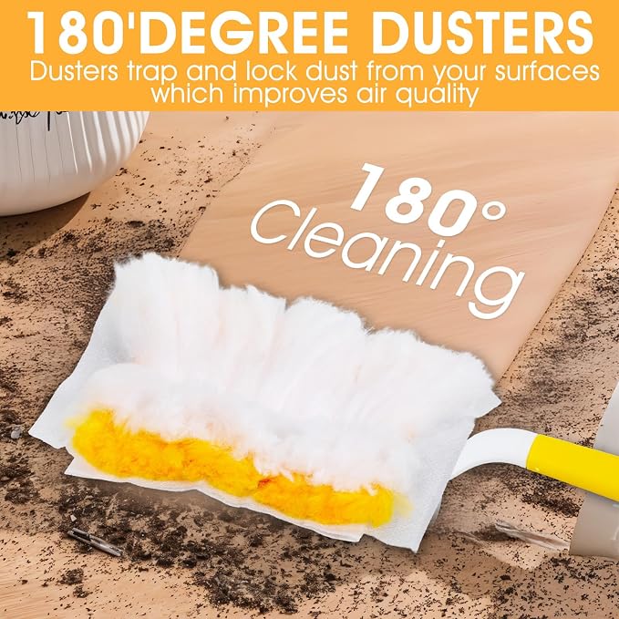 120 Pcs Duster Refills, Electrostatic Disposable Dusters Refills Compatible with Duster, Bulk Heavy Duty Dusters Refill for Blinds Ceiling Fans Furniture Multi-Surface Dusting