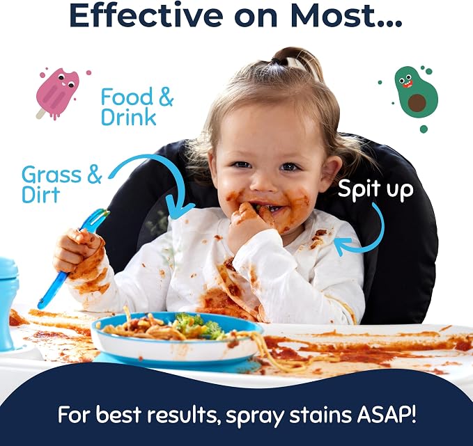 Miss Mouth’s Messy Eater Stain Treater Spray - Stain Remover - Newborn & Baby Essentials - 2-Pack of 16oz Stain Remover | Newborn & Baby Essentials; Cleans Off Food, Grease, Coffee; Use on Laundry, Underwear, Fabric