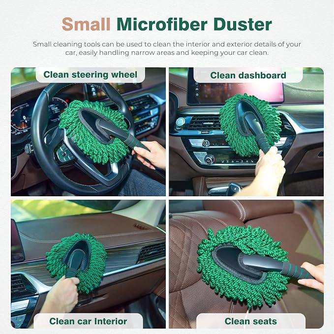 FLORICH Microfiber Car Duster Large Extendable Car Duster Exterior Scratch Free for Cars RV Truck Bike