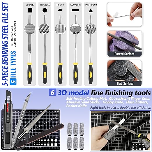 262 Pcs 3D Printer Tool Set w/Bag, Nozzle Kit & Mini Electric Grinder | Basic Model Tools. Removal, Trimming, Finishing. Full-Process Needs. Multi-Spec Cleaning Kit