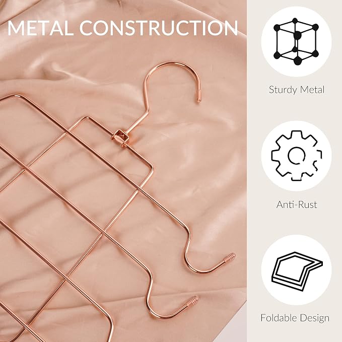 ZEDODIER 2 Pack Tank Top Hanger Space Saving, Bra Hangers for Closet Organizer, Hanging Bra Organizer Tank Tops Holder with 16 Hooks, Closet Organizers and Storage Small Space Solutions, Rose Gold