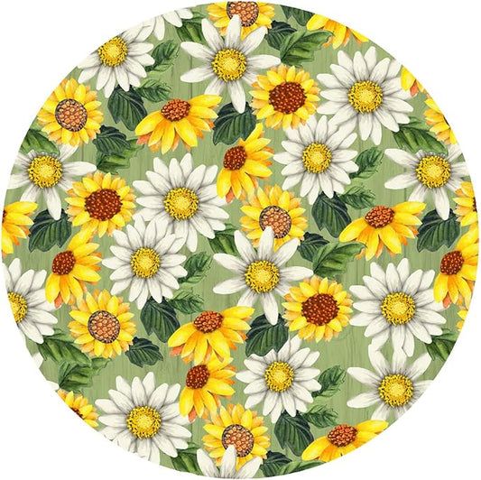 Andreas Silicone Jar Opener, GG Sunflower Daisy – 6.25" Non-Slip Lid Gripper & Garlic Peeler, Dishwasher Safe, Multi-Use, Durable Silicone & Fabric, Made in the USA, JO-GGSD