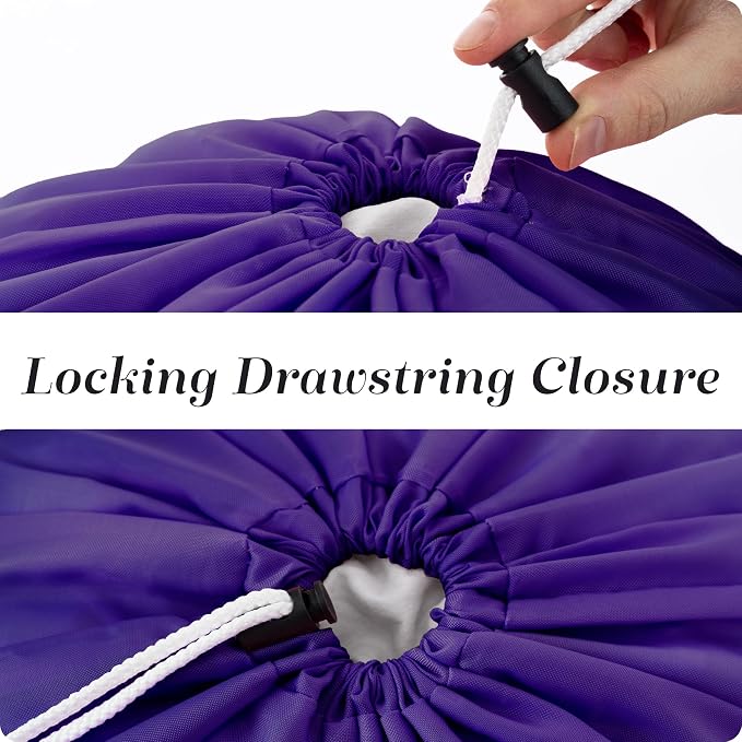 Nylon Laundry Bag - Locking Drawstring Closure and Machine Washable. These Bags will Fit a Laundry Basket or Hamper and Strong Enough to Carry up to Three Loads of Clothes. (Purple) | 22"x32" XL Nylon Laundry Bag, Locking Drawstring, Machine Washable, ...