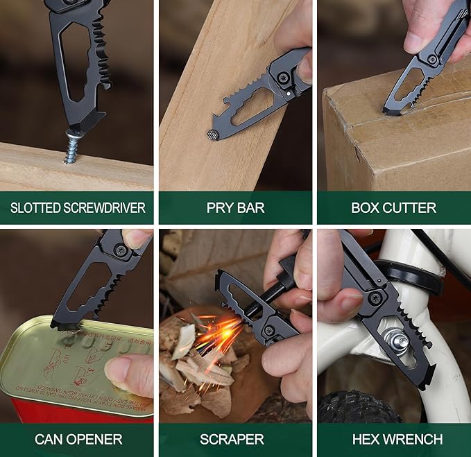 Uncle Gifts - Gifts for Uncle, Keychain Multitool with 1.8inch Blade - Uncle's Gift from Niece, Uncles Christmas Birthday Gift - Small Knife for Every Day Carry, Portable Tool for Camping, Hiking