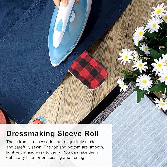 2 Pack Tailors Ham and Seam Roll Set, Tailor Ham Pressing Tool, Cotton and Cloth Ironing Accessories, for Steam Ironing and Wrinkle Prevention