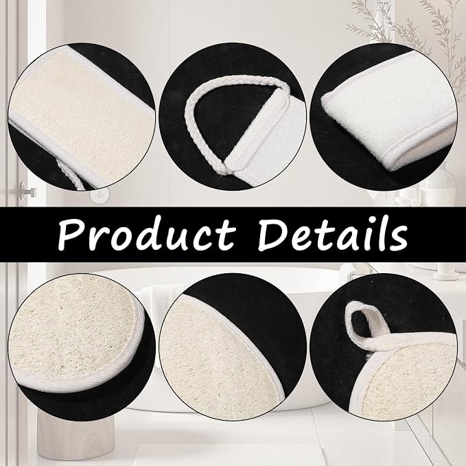 2 Pack Loofah Back Scrubber, Back Scrubber for Shower Set | 27.5" Long Exfoliating Bath Sponge with Handle, Deep Clean Loofah Sponge for Women, Men Bathing