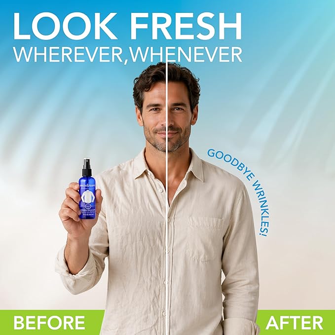 Clothes Wrinkle Release Spray Travel Size - Fragrance Free Wrinkle Release Mist - Fabric Deodorizer, Fabric Softener, & Anti Static Spray - Travel Essentials 3 Fl Oz (Pack of 2)