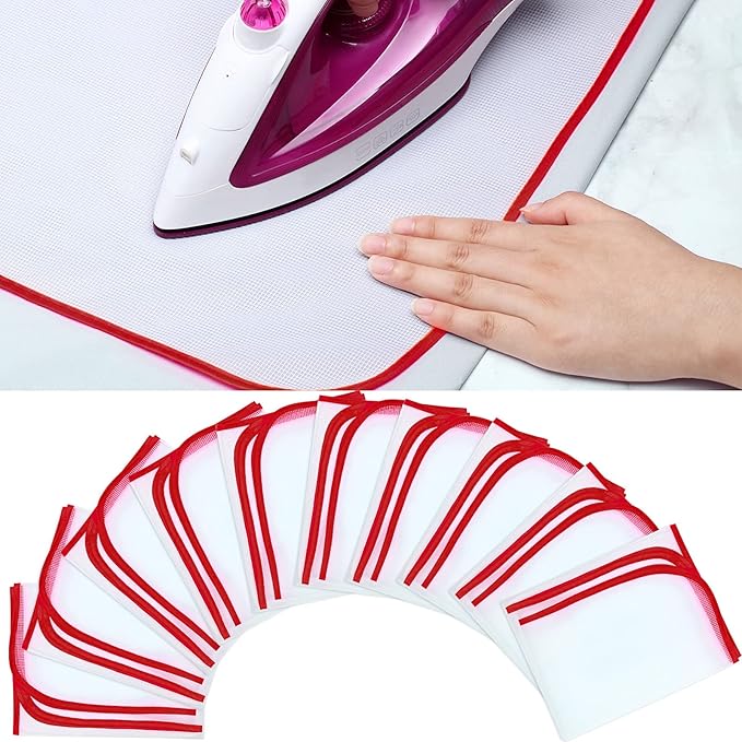 Outus 4 Pieces Protective Ironing Scorch Mesh Cloth Pressing Cloth Pad for Easy Ironing and Protection