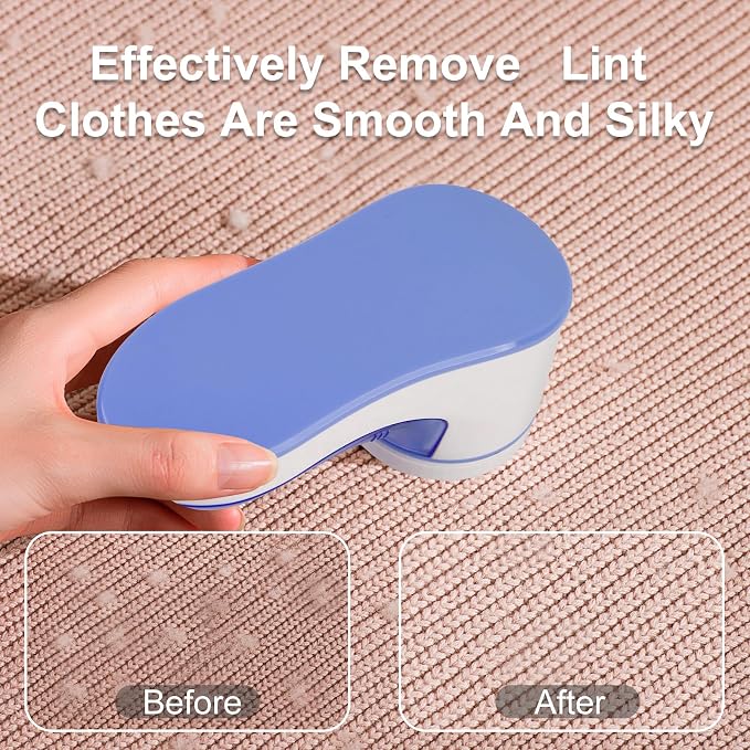 Fabric Shaver, Lint Remover for Clothes Rechargeable Clothes Shaver Pill Remover, Electric Sweater Defuzzer, Sweater Shavers to Remove Pilling, Couch, Fuzz, Furniture (2 Replaceable Blades)
