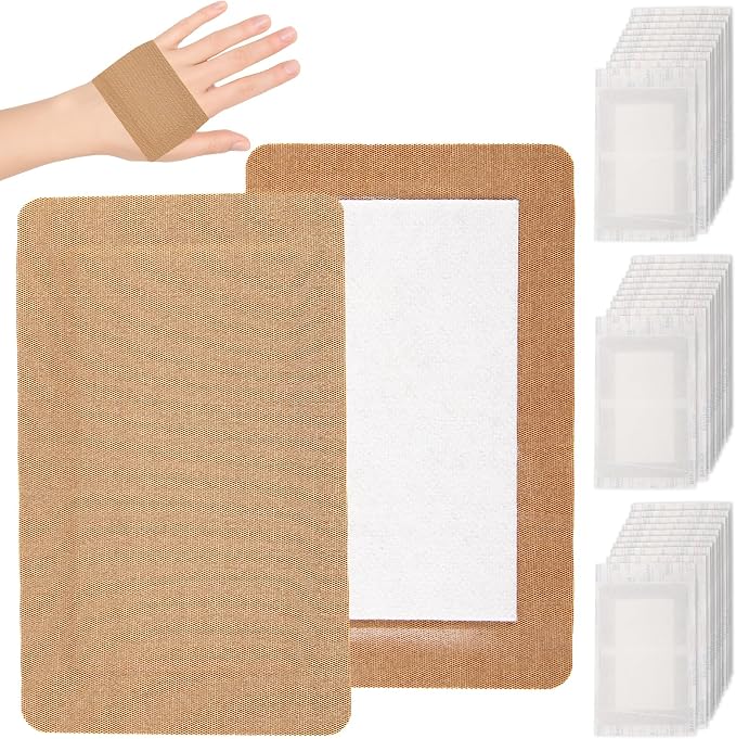 30 Pcs Extra Large Adhesive Bandages, 5" x 3" Fabric Bandages with Non-Stick Pad, Flexible Band Aids, Latex Free Painless Removal for Wound Care and First Aid, Sterile Fabric Bandage