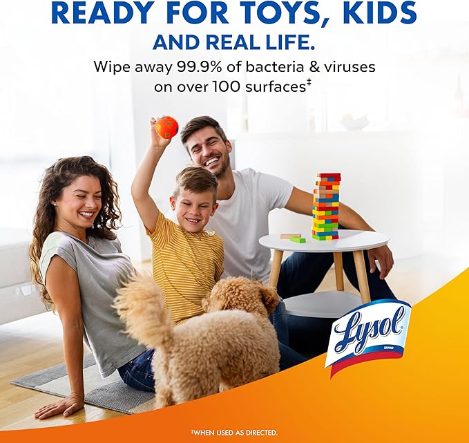 LYSOL Disinfecting Wipes, Cleaner, Lemon + Mango + Linen, 80 ct. (4 Pack)