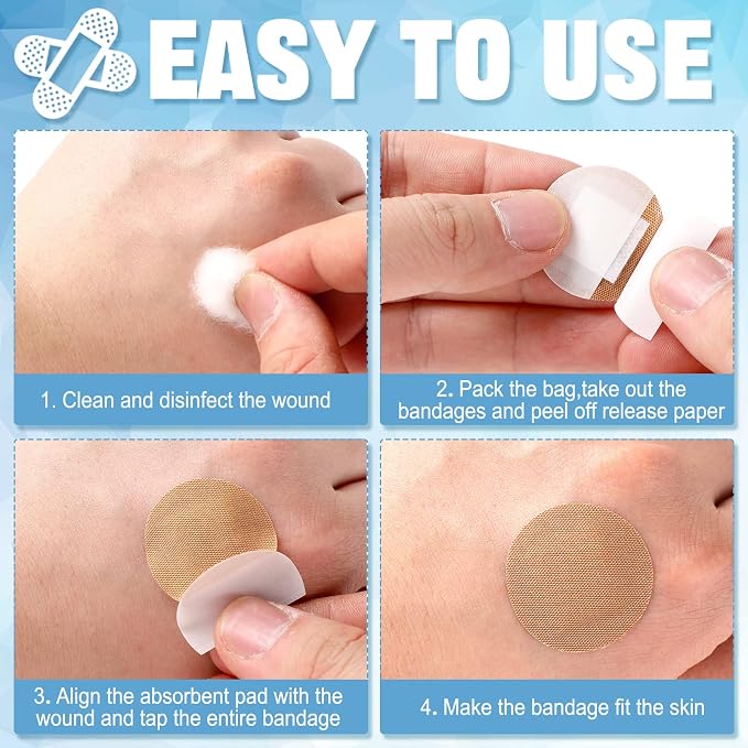 Weewooday 300 Pcs Multiplesizes Small Bandage for Face and Nose Bulk Flexible Fabric Adhesive Bandages for Wound Care and Hides Skin Spots Ideal Small Incisions