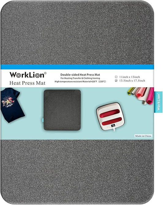 WORKLION Heat Press Mat 13"x17": Large Size Easypress Mat Heat-Resistant Materials Ironing Mat Compatible with Cricut Easypress/Easypress 2 in Vinyl HTV Ironing Insulation Transfer Crafting Projects
