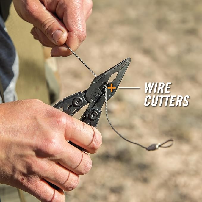 Gerber Suspension NXT 15-in-1 EDC Multitool, Pliers w/ Pocket Knife, Black | Needle nose pliers, wire stripper, 15 tools, camping/survival gear, EDC pocket clip, lightweight