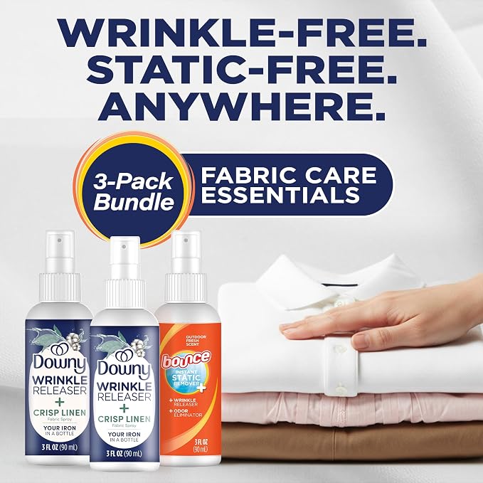 Downy Wrinkle Release Spray Bundle w/Bonus 3oz Bounce Spray Sample - 3 Pack