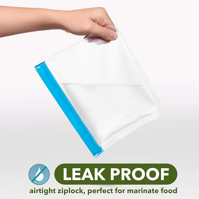 GREENZLA 12 Pack Reusable Food Storage Bags | BPA-Free | Leakproof | 4 gallon, 4 sandwich & 4 snack | Freezer-safe | Kid-friendly zipper | Replaces 300+ disposables