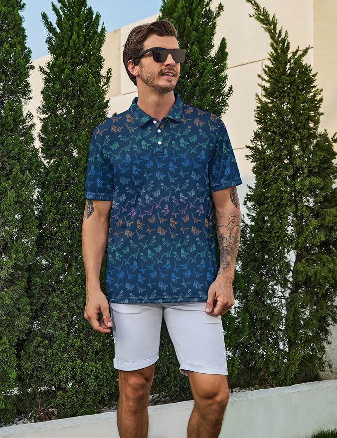 Polo Shirts for Men Moisture Wicking Mens Polo Shirts Patriotic Shirts for Men