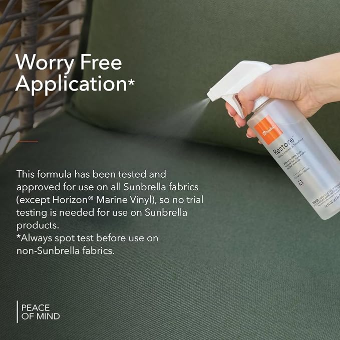 Sunbrella Restore Fabric Protector | Outdoor, Non-PFAS | 16 Fl Oz | Water-Repellent Spray That Revives Water Beading on Cushions and Upholstery; Quick and Easy to Use