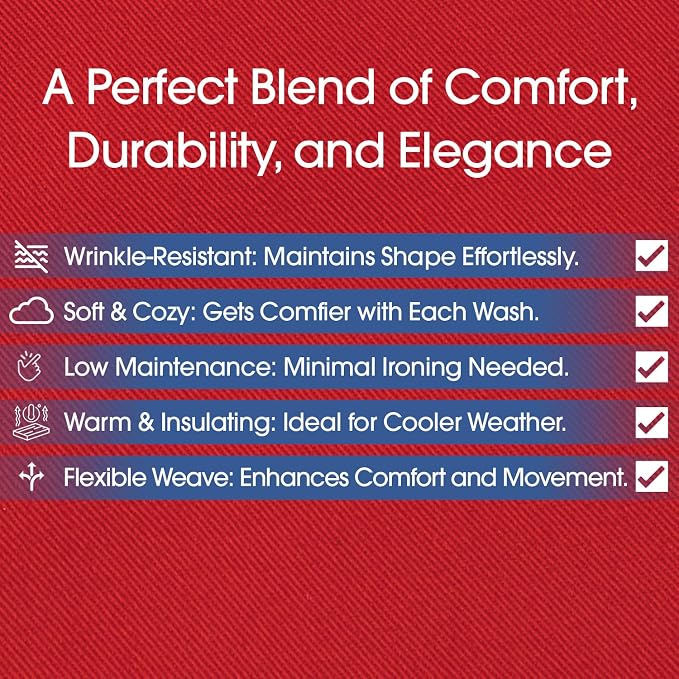 Pico Textiles 25 Yard Bolt Red Poly Cotton Twill Fabric | 60" Wide, 65% Polyester / 35% Cotton, Medium Weight, Perfect for Pants, Jackets, Skirts and Work Uniforms, Sold by the Yard