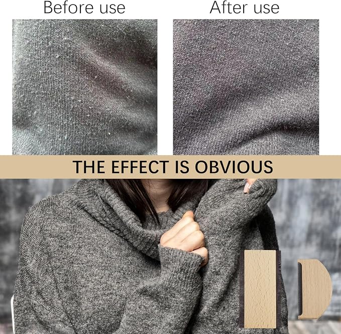 2pcs Cashmere Comb Manual Portable Sweater Comb Fabric Combs Clothing Wooden Pilling Fuzz Fabric Lint for Clothing Garments Knitwear Cashmere Woolens Coats Shaver