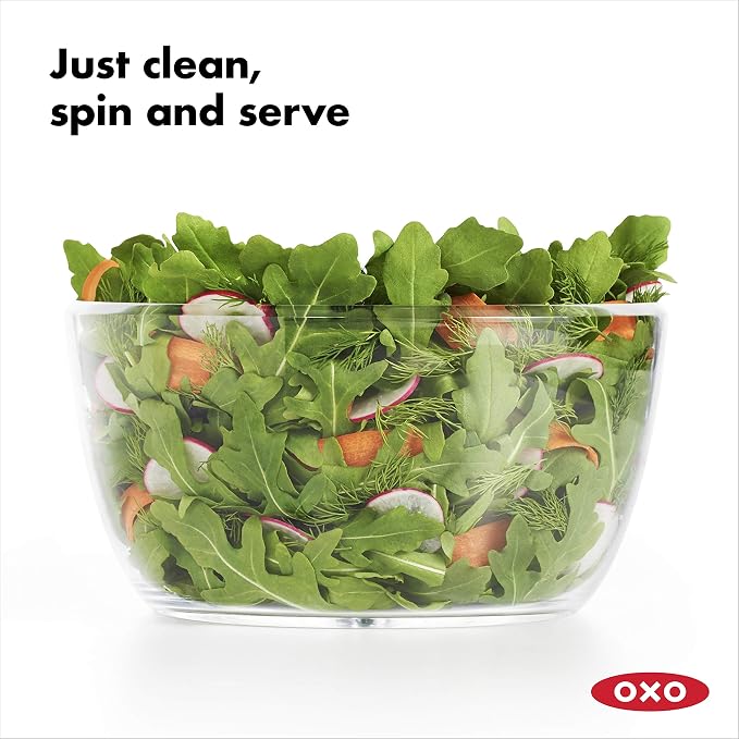 OXO Good Grips Large Salad Spinner + Little Salad Dressing Shaker Bundle