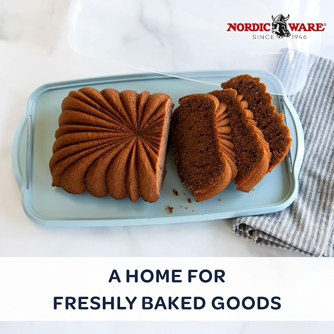 Nordic Ware Loaf Cake Keeper, Blue,12.8"L x 7.3"W x 4.6"H