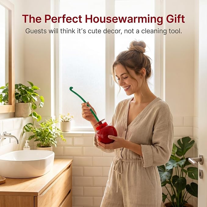 Toilet Bowl Brush with Holder Set: 360°Under Rim Toilet Scrubber 2pcs for Daily Home Cleaning-removes 99% of Stains in 30 Seconds with Zero Residue