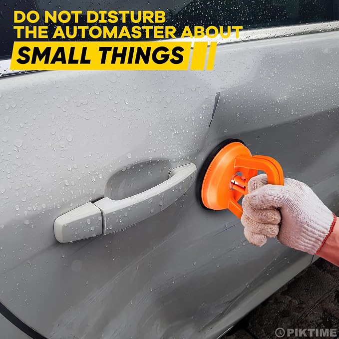 Car Dent Puller, 3 Pcs, One Large 4.6" and Two Small 2.2", Gloves | Rubber Suction Cup Dent Puller for Cars; Pulling Power up to 172 lbs; Comfortable Grip; Works with Glass and Ceramics